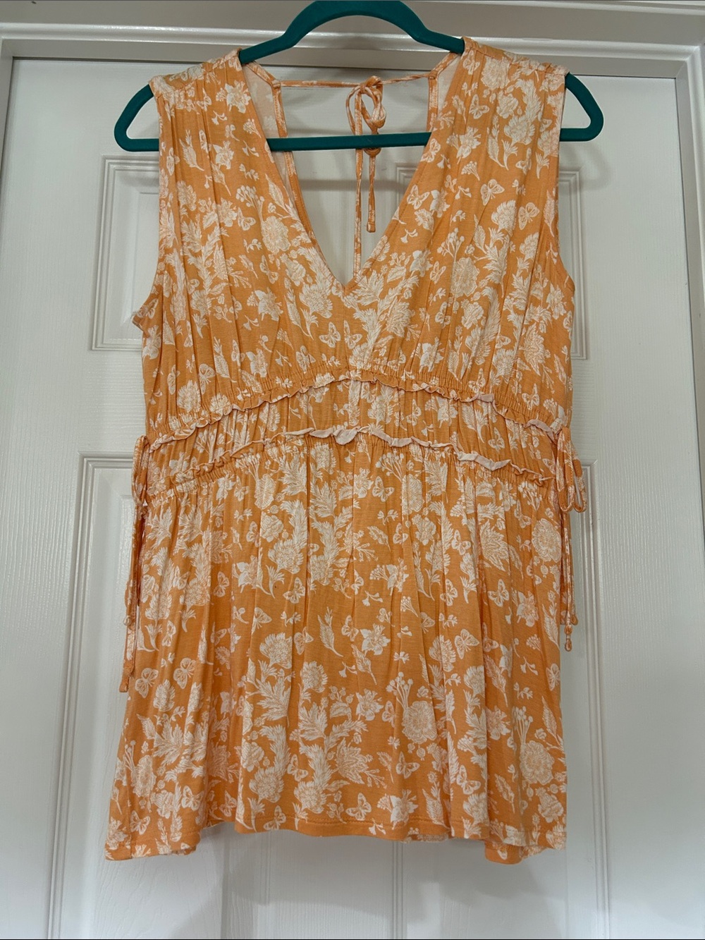 Maurices Orange and White Floral Tank Top